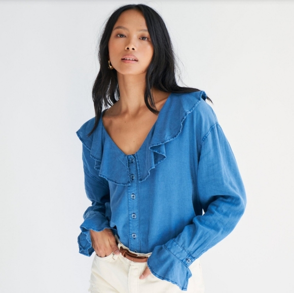 Free People Amber Ruffle Top - Picture 1 of 5